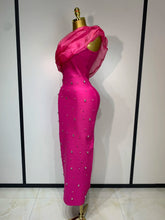 Women Sexy One Shoulder Shinning Crystal Bodycon Bandage Long Dress Celebrate Birthday Elegant Evening Party Club Outfit